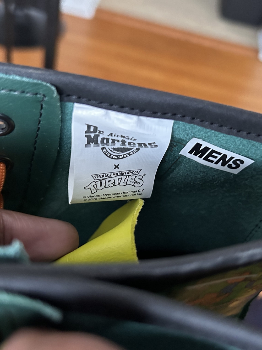 Dr. Martens x Teenage Mutant Ninja Turtles Green & Orange Boots - Picture 3 of 6